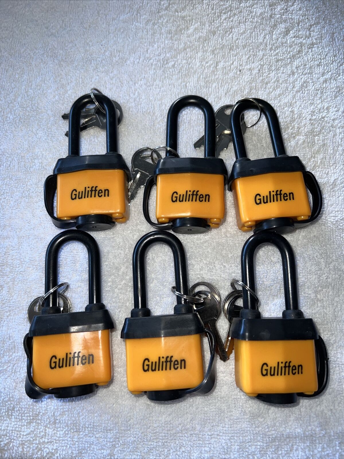 Weatherproof Laminated Steel Locks with Keys,6 Pack Padlocks with Same Key for O