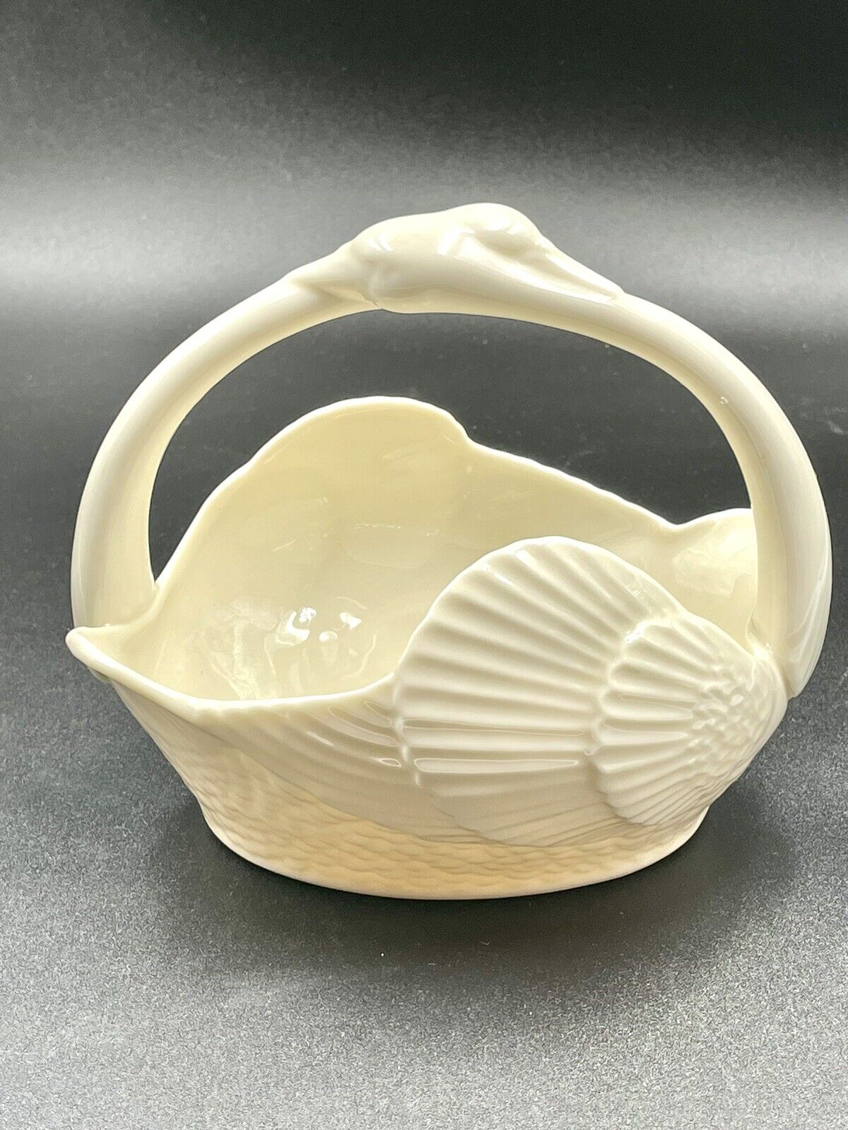 Lenox Legacy Bowl Bride’s Two Swan Basket Trinket Candy Dish Handled Made In USA