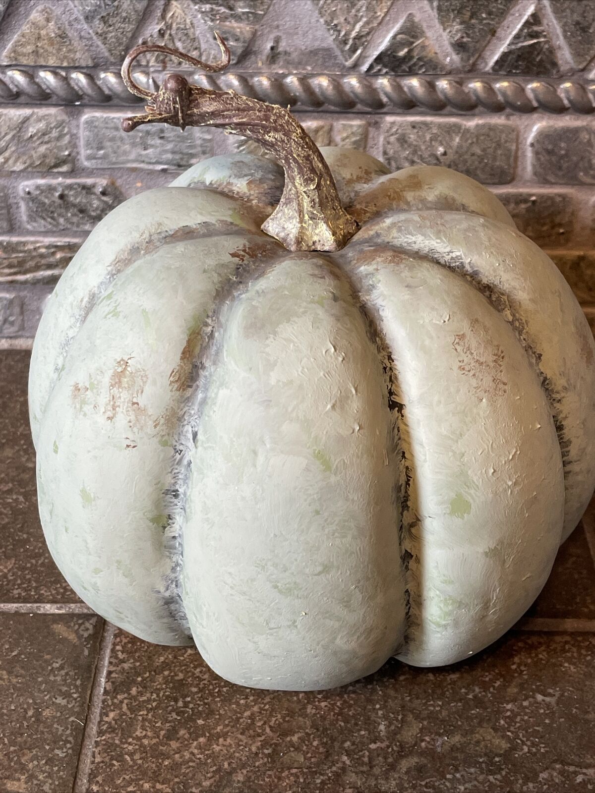 Faux Green 5” Pumpkin Custom Painted Fall/Autumn Decor