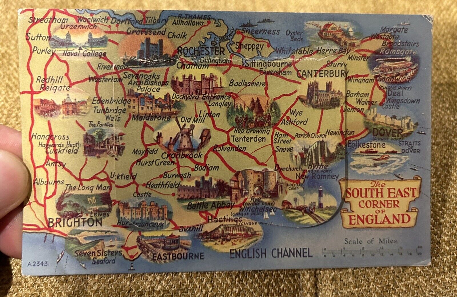 Postcard - South East Corner Of England 1950s