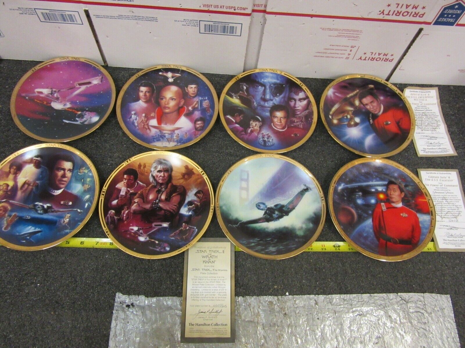 8 Hamilton Collection Star Trek Power of Command & Movies II, IV, VI Plates LOT