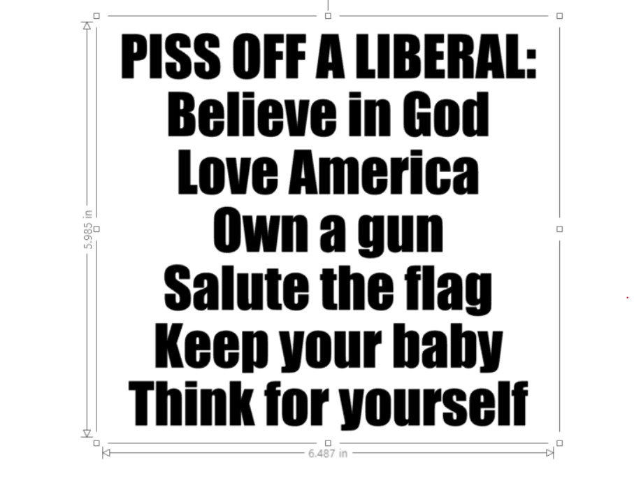 PISS OFF A LIBERAL vinyl decal -  - 3 colors to choose from 