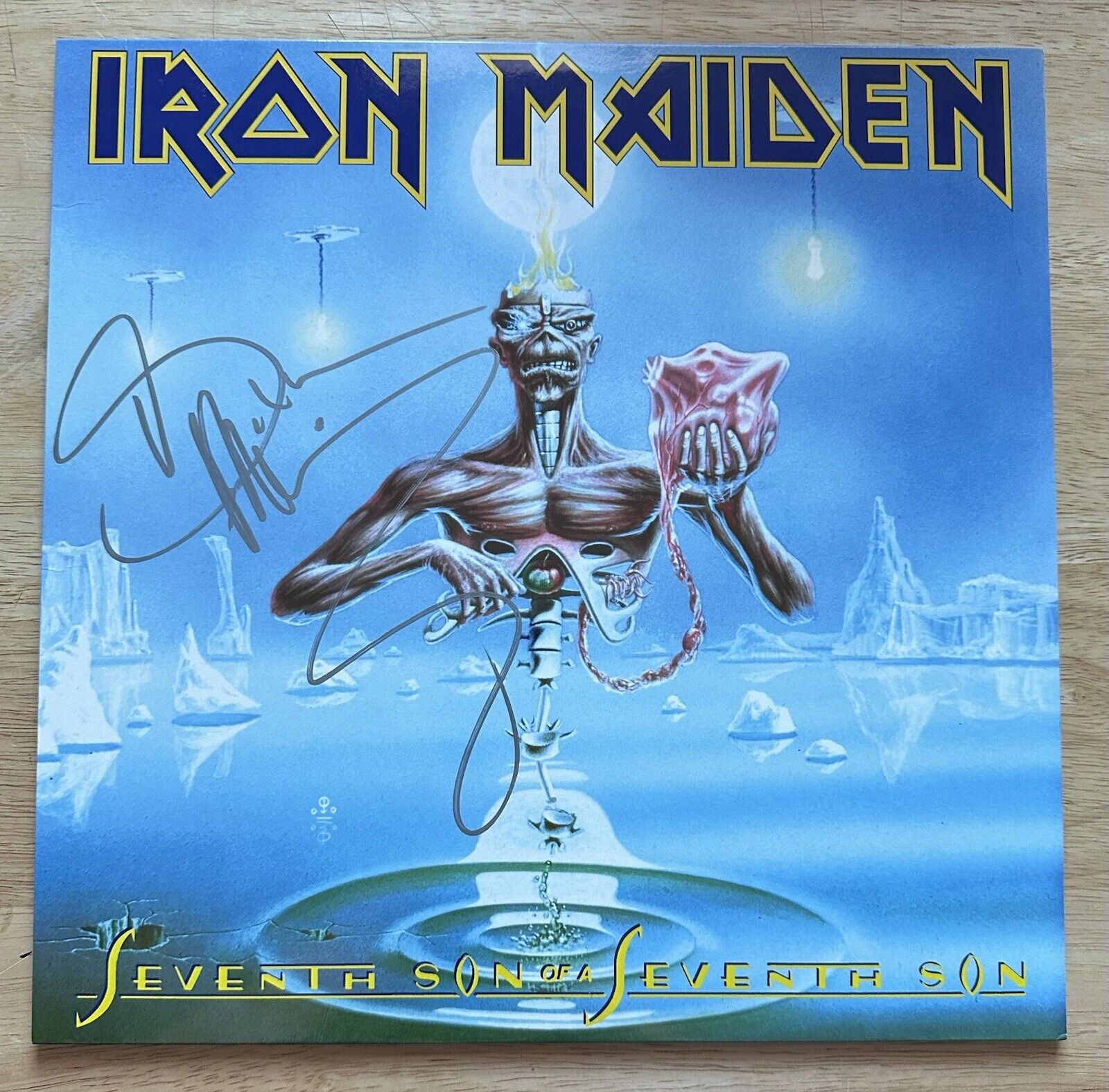 BRUCE DICKINSON Signed Iron Maiden Seventh Of A Son Vinyl Rare Exact Photo Proof