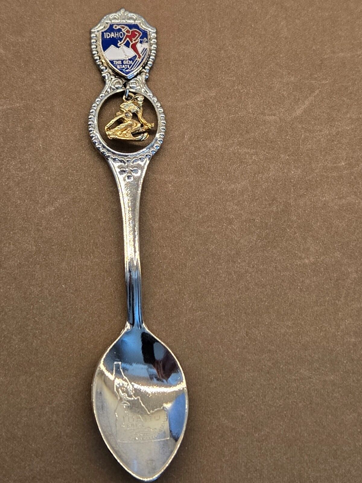 Idaho Vintage Souvenir Spoon US Collectible with Skier Charm  4.5\