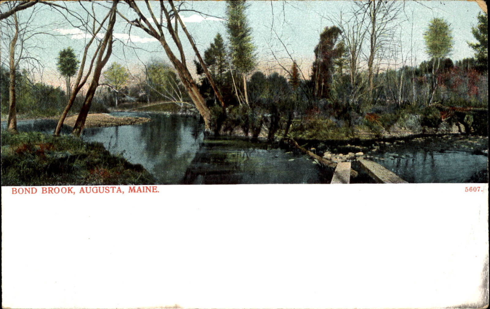 Bond Brook ~ Augusta Maine ~ unused UDB postcard c1905