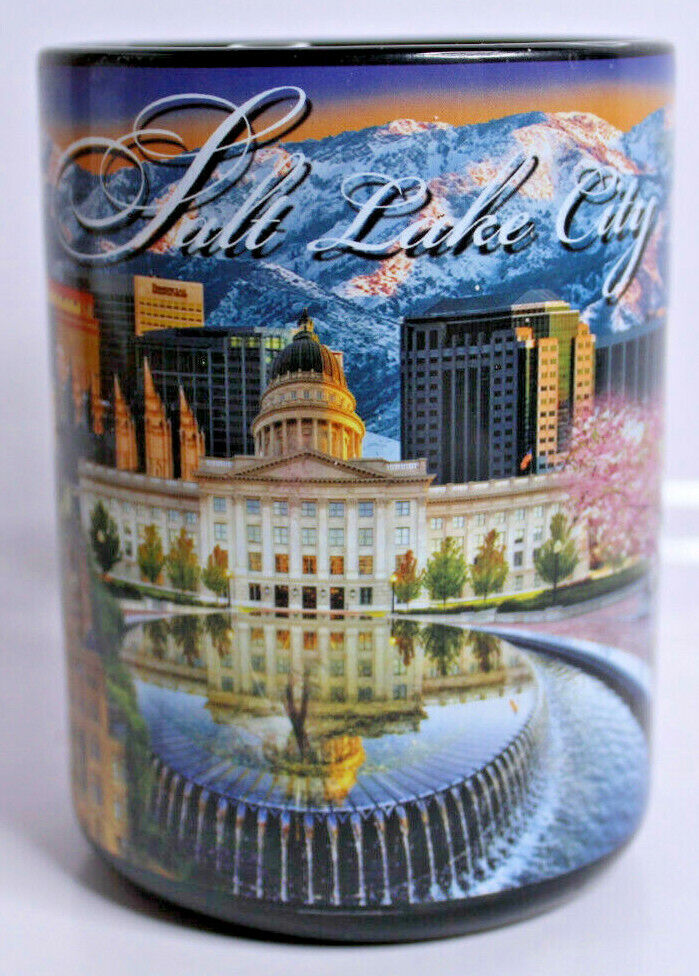 Salt Lake City Utah Skyline City Scenes Brigham Large Collector Coffee Cup Mug