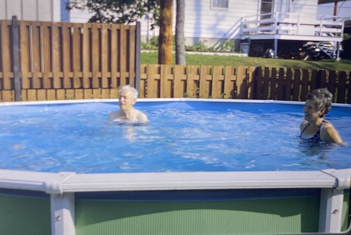 Vintage Photo Slide 1979 Woman Man Pool