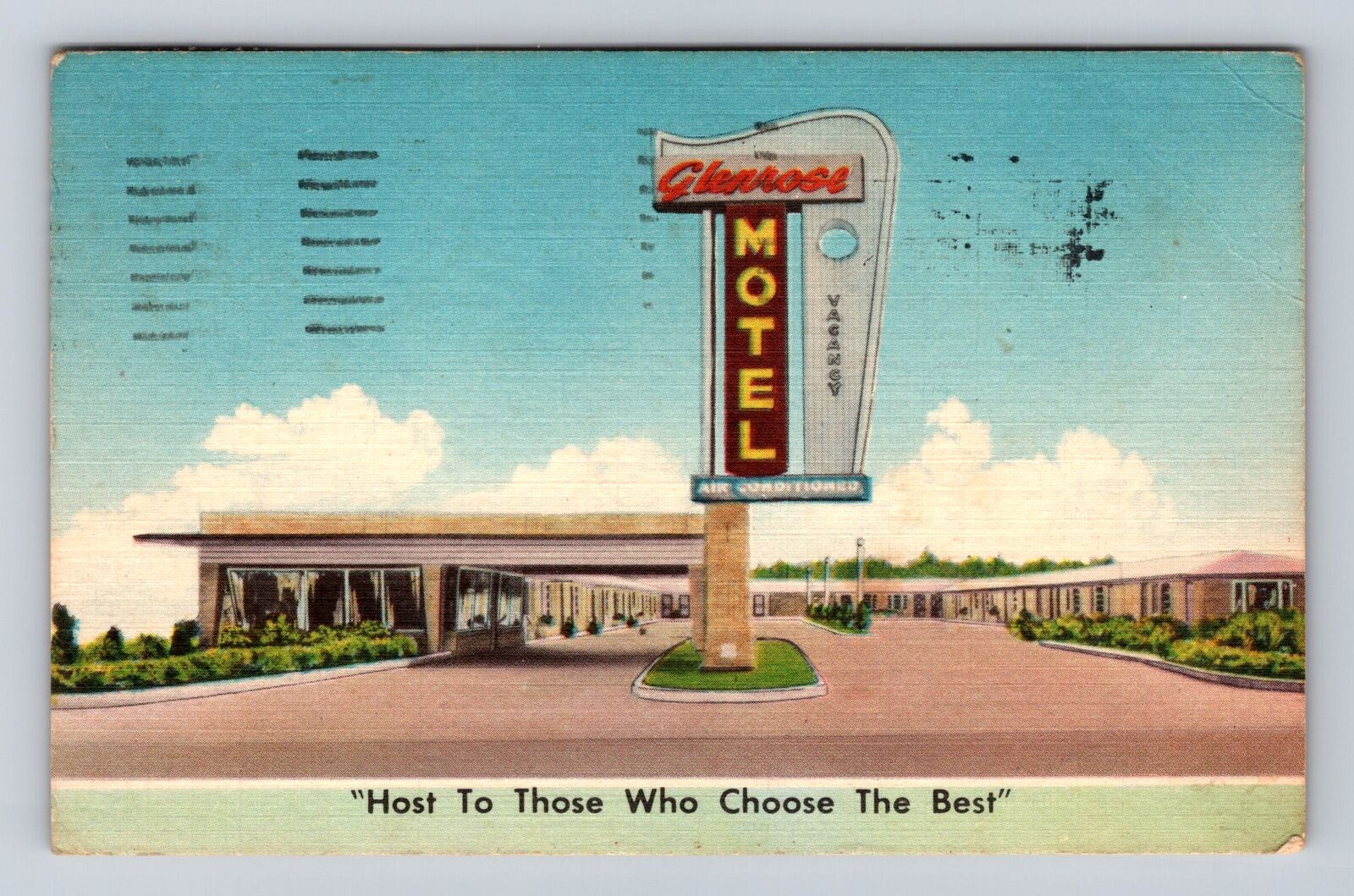New Orleans LA-Louisiana, Glenrose Motel, Advertising, Vintage c1955 Postcard