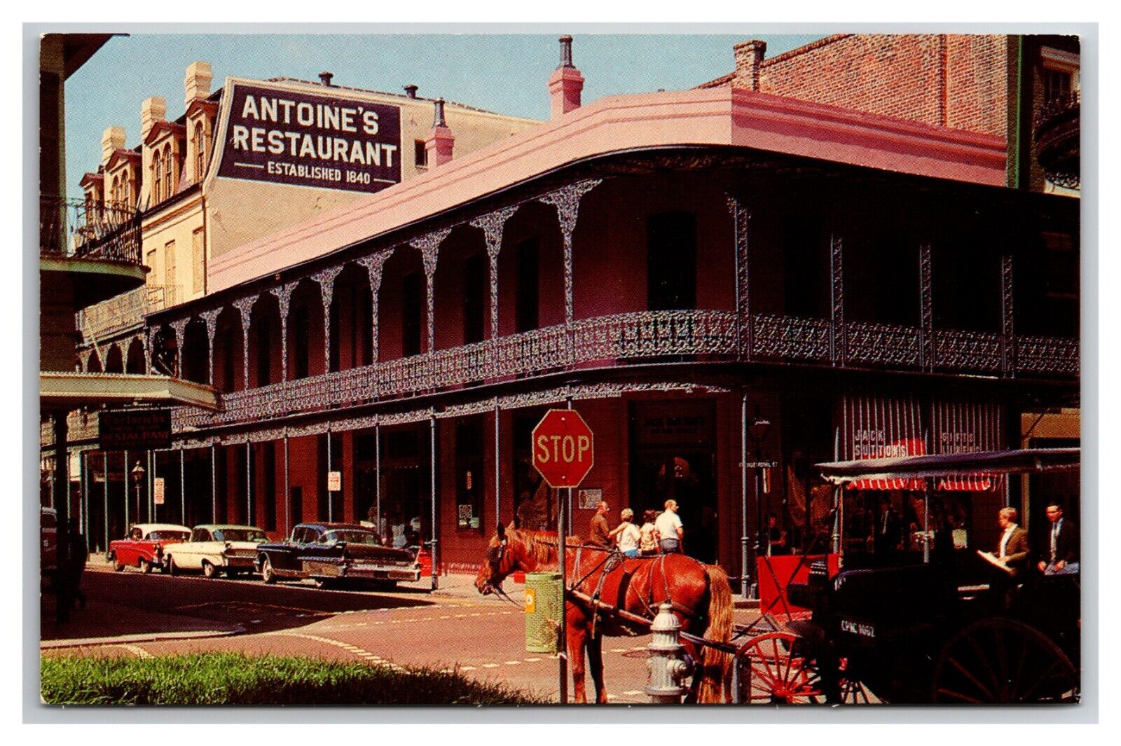 Postcard New Orleans Louisiana Antoine's Restaurant Horse Carriage c1960s