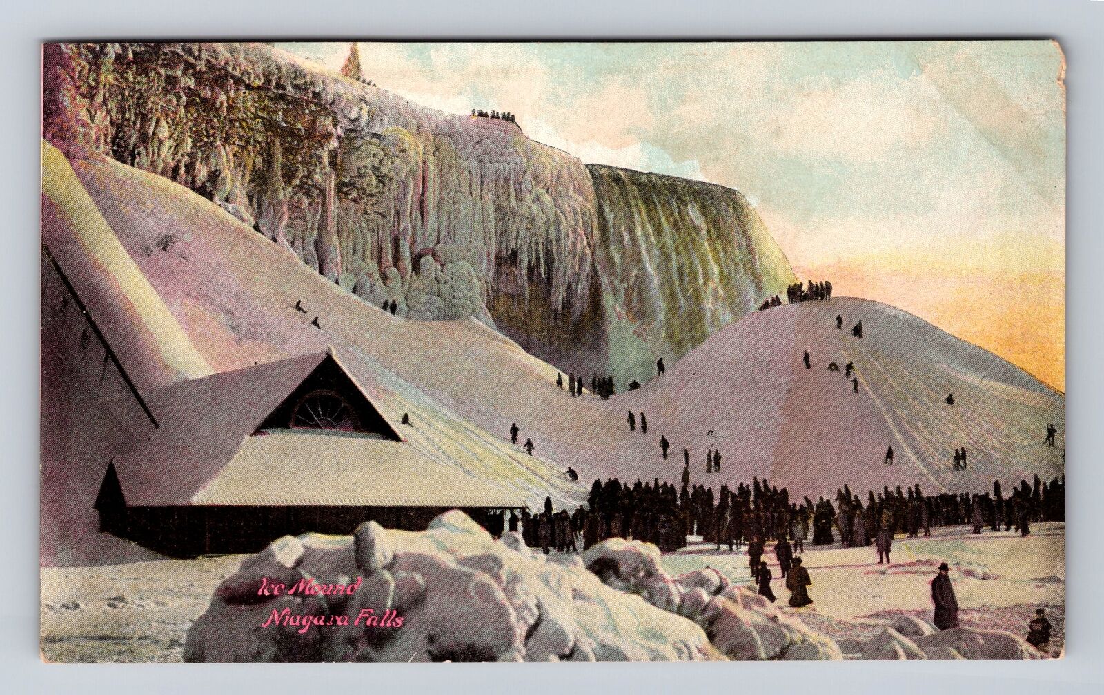 Niagara Falls NY-New York, Ice Mound, Antique Vintage Souvenir Postcard