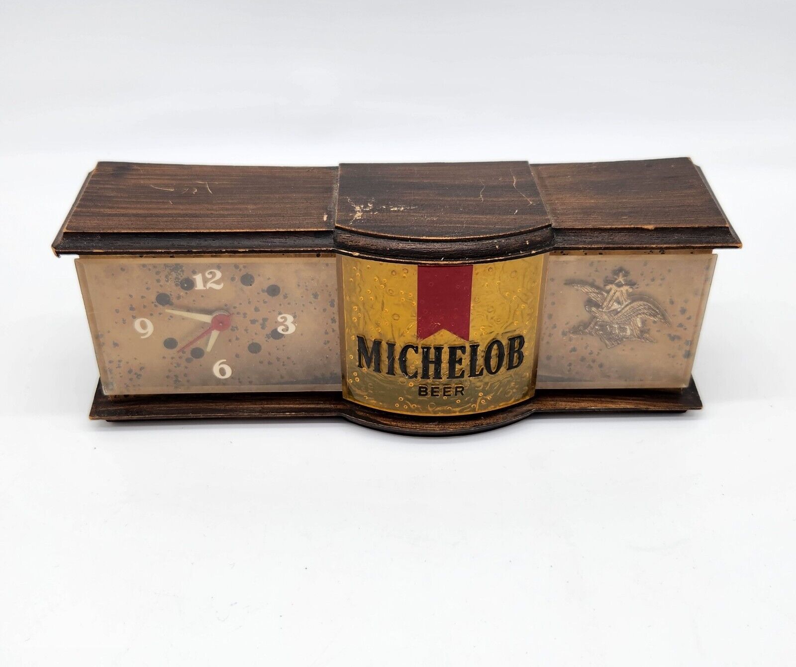 Vintage Michelob Beer Register Topper Clock Light Anheuser Eagle