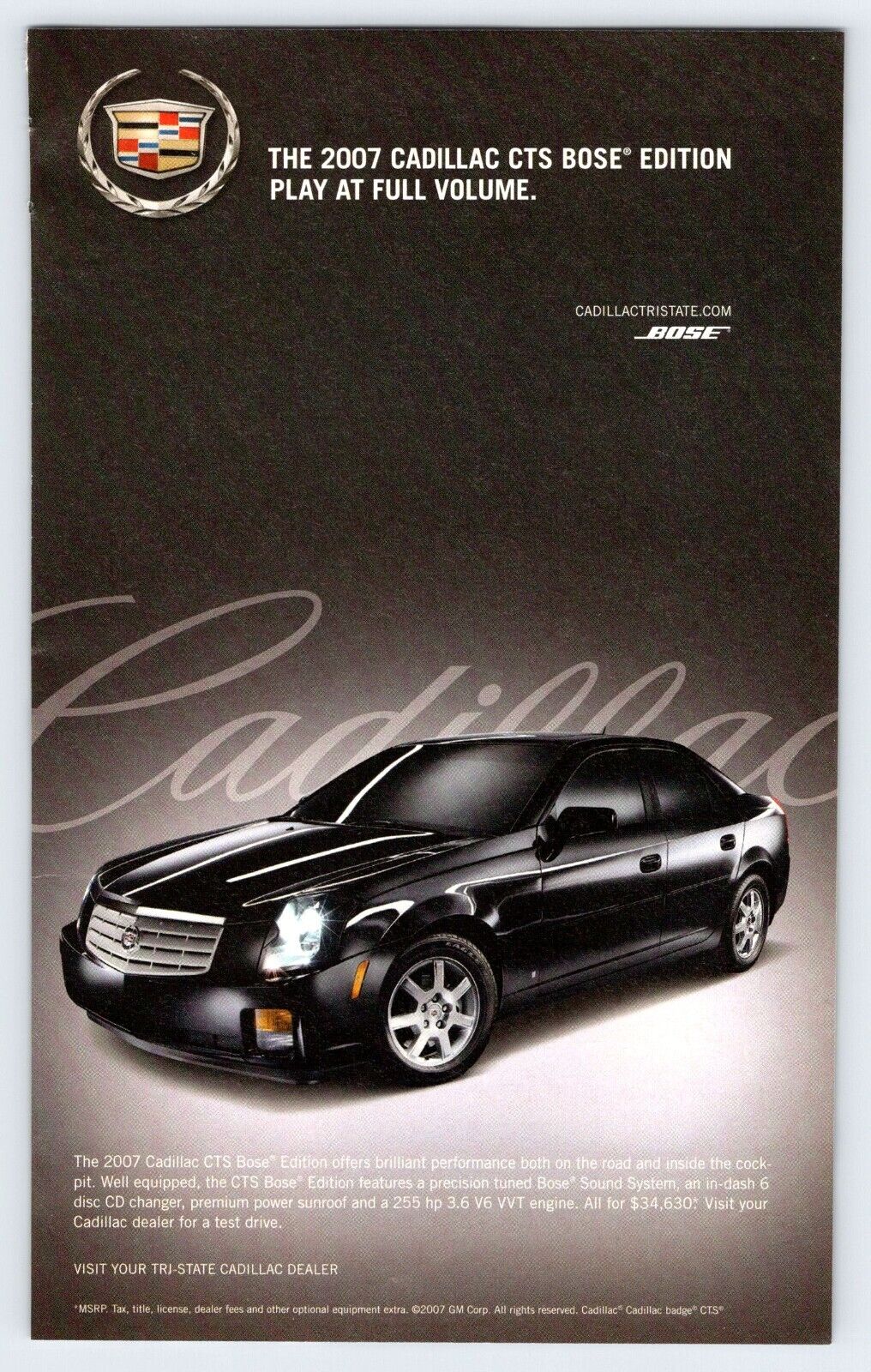 2007 CADILLAC CTS BOSE EDITION CAR 5.25\