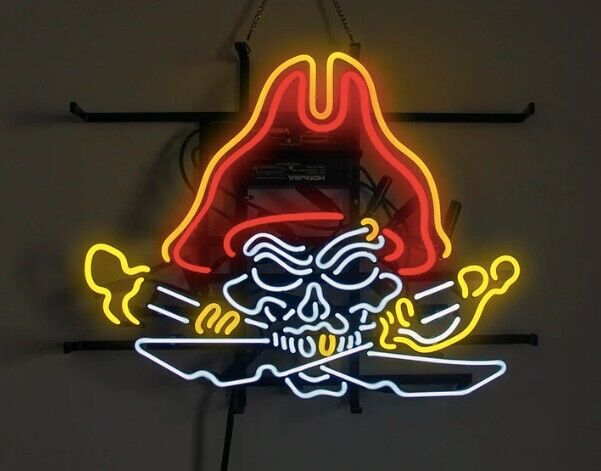 Skull Pirate Beer Neon Sign Light 24