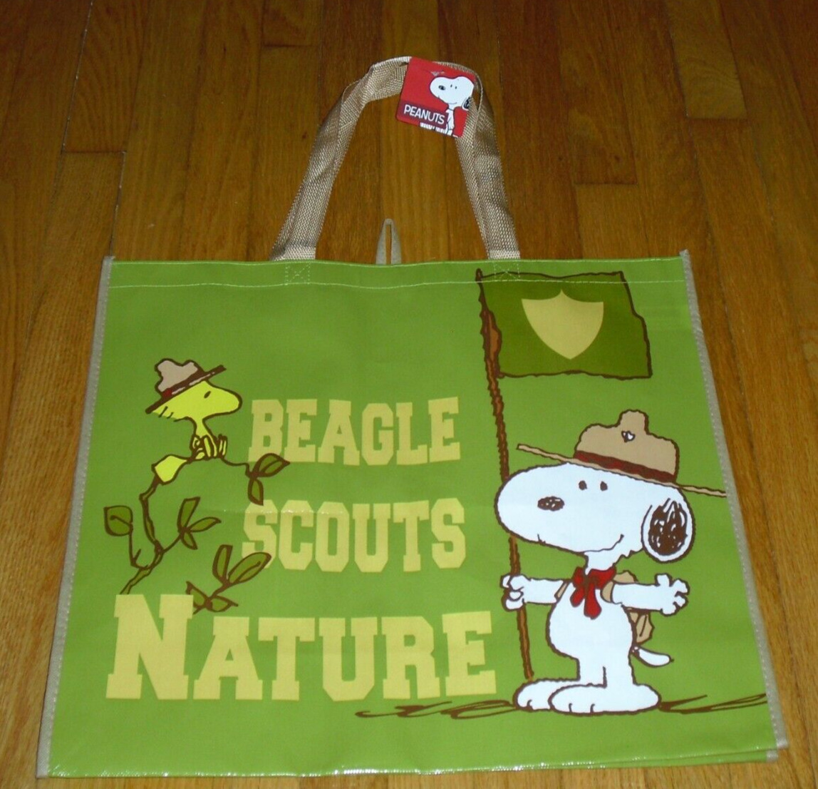 Snoopy Beagle Scout Green Reusable Tote Bag 2024 Large Shopping Bag