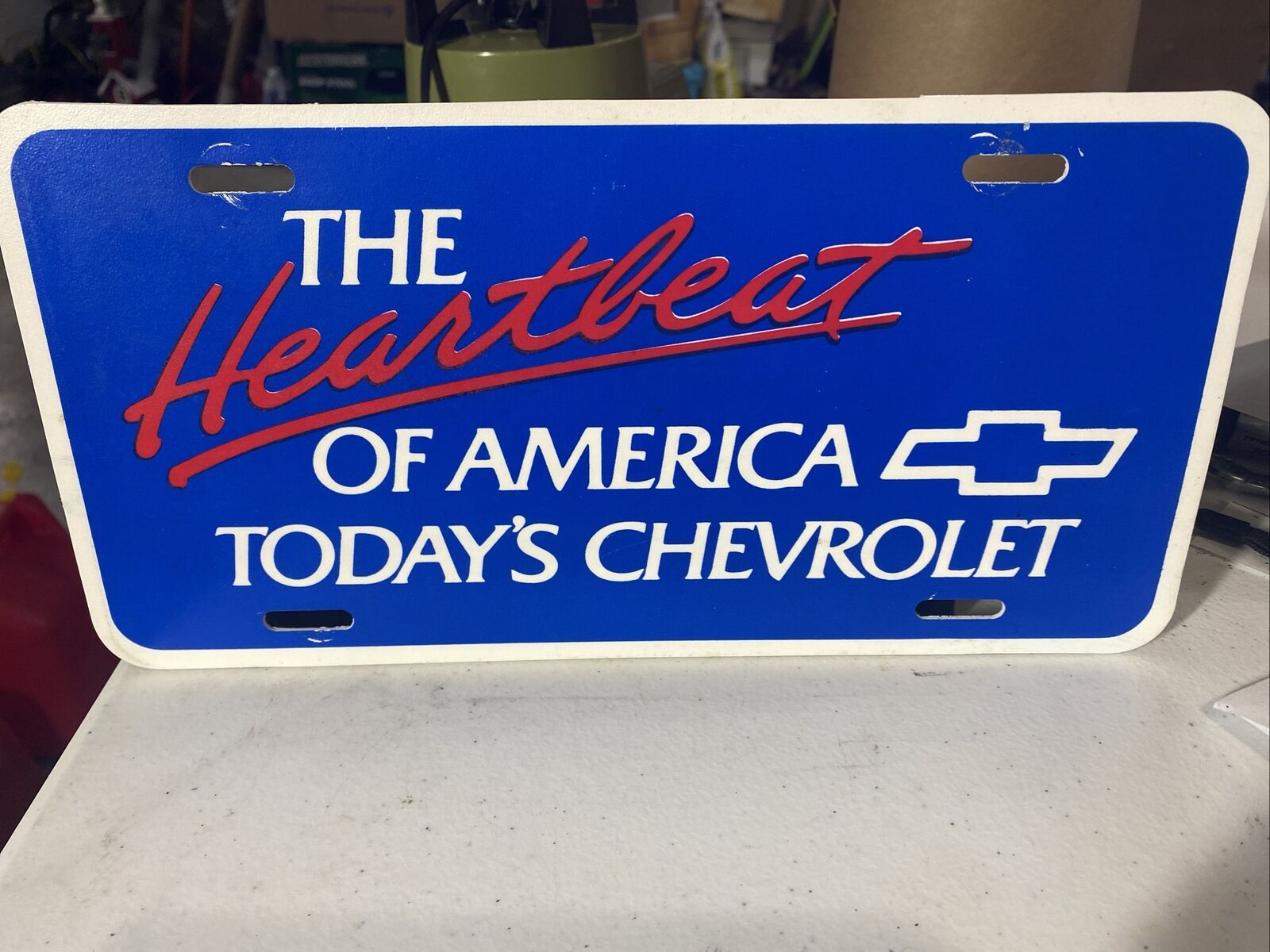 The Heartbeat Of America Chevrolet Booster License Plate Chevy Plastic Vintage