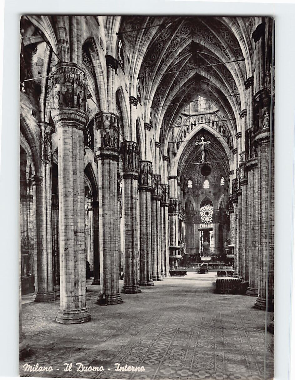 Postcard Interno Il Duomo Milan Italy