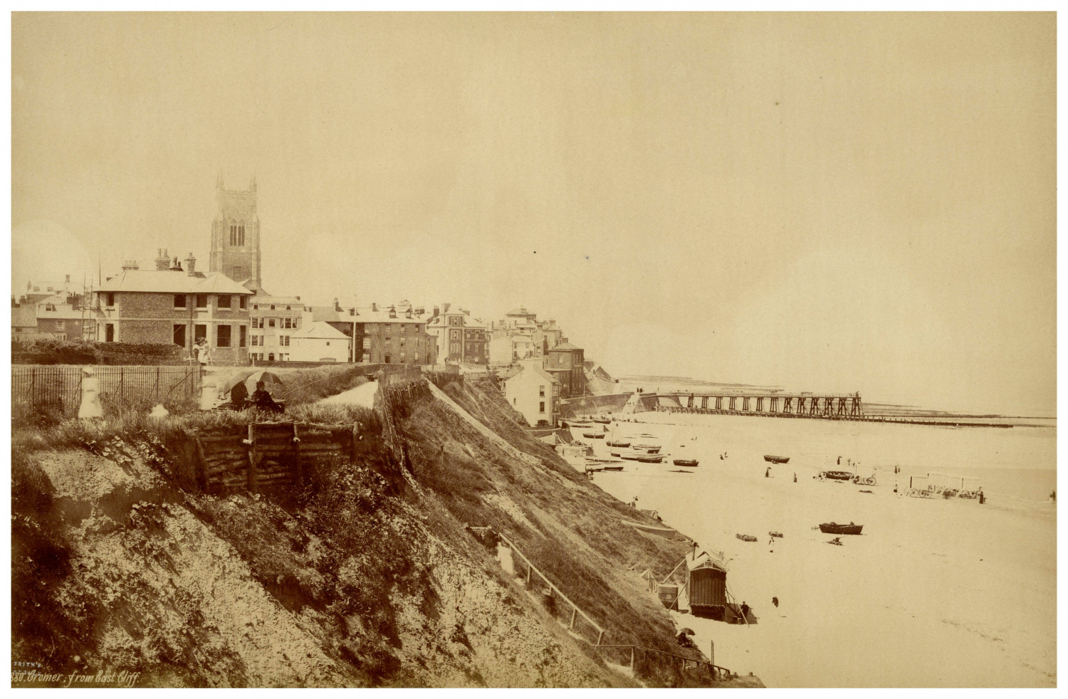 Francis Frith, Cromer from East Cliff Vintage Albumen Print Albumin Print 
