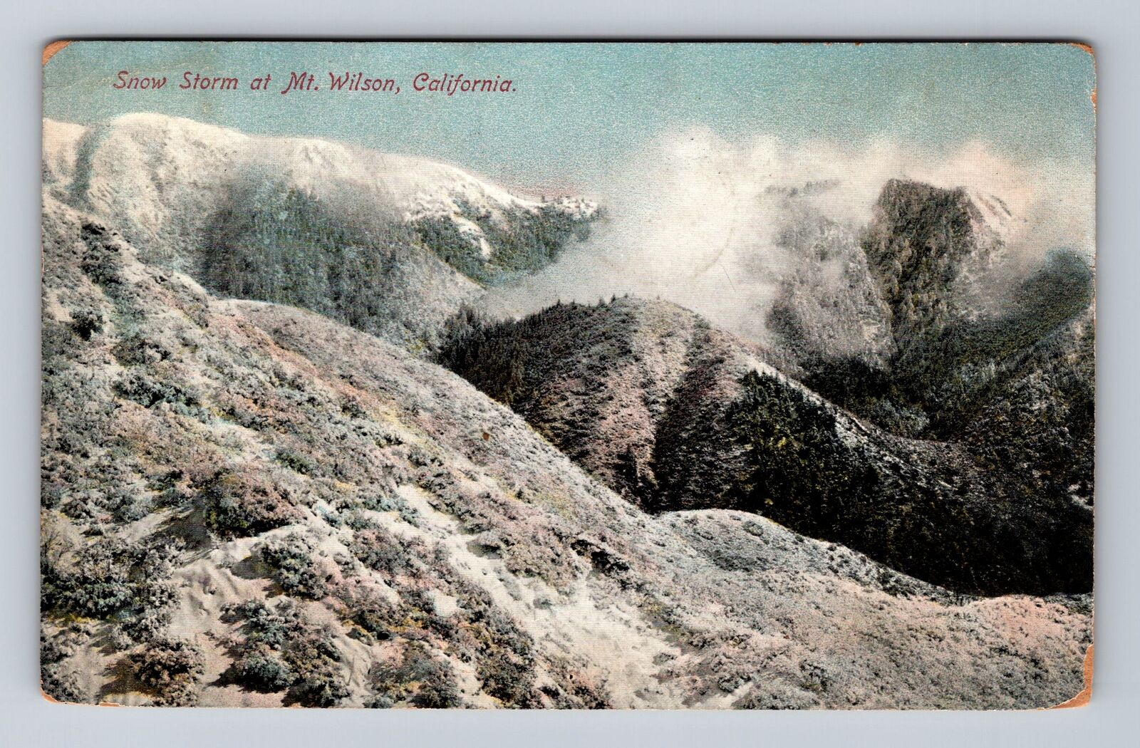 Mount Wilson CA- California, Snow Storm, Antique, Vintage c1909 Postcard