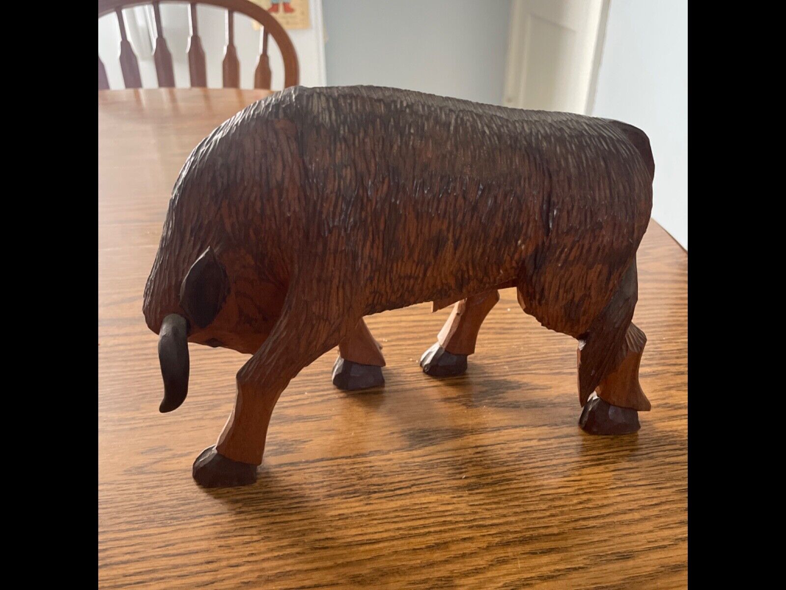 OVERSIZE Wood  Bull Carving Handmade PREMIUM HIGHEST QUALITY VERY GENTLY USED