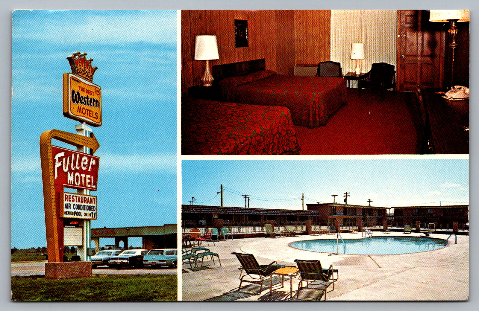 Postcard Fuller's Best Western Motel Brinkley Arkansas Posted 1971