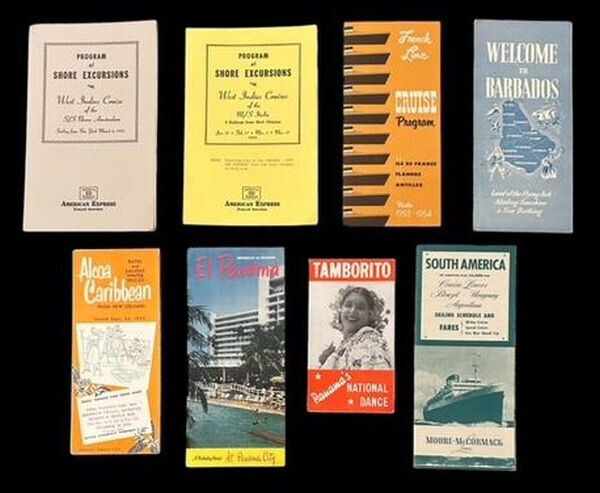 Vintage Travel Caribbean Cruise Hotels Brochures Pamphlets Panama Barbados 1950s