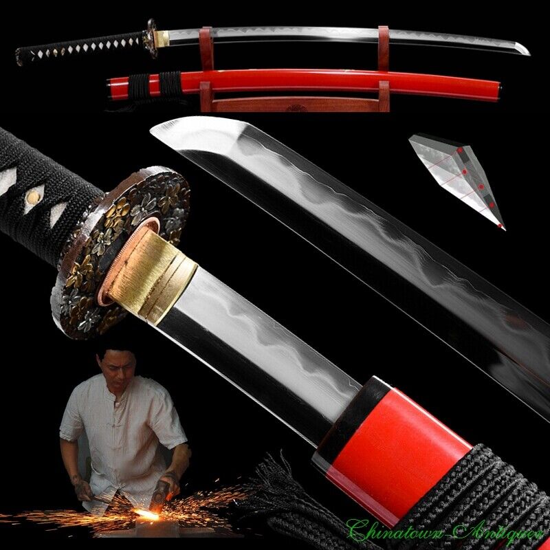 Shihozume w Clay Tempered Japanese Samurai Katana Sword Hadori-polishing #1183