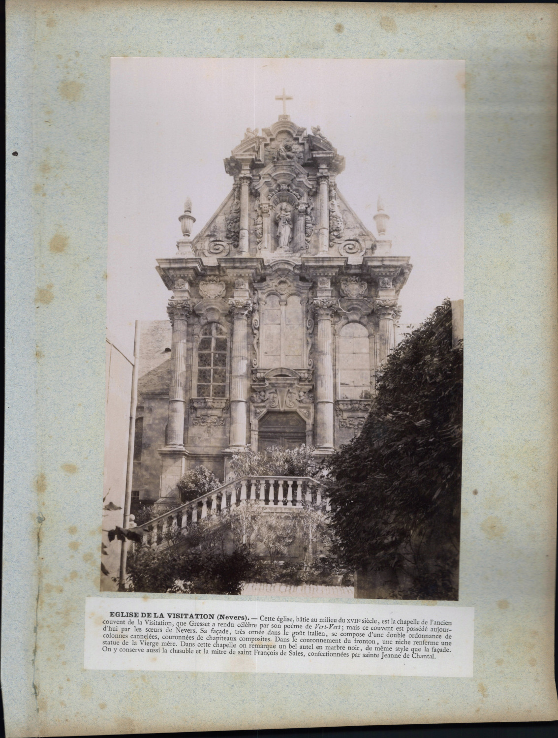 France, Nevers, Church of the Visitation vintage print period print print print  
