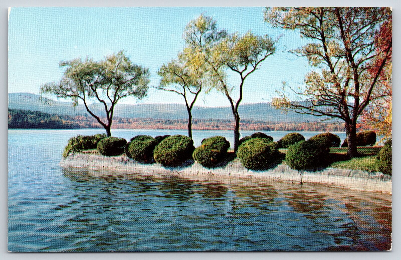 Twin Lakes Connecticut~Recreational Center Hedges On Shoreline~Vintage Postcard