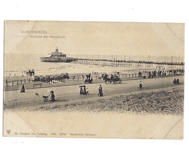 c.1910s Scheveningen Boulevard Met Wandelhoofd RPPC Real Photo Postcard UNPOSTED