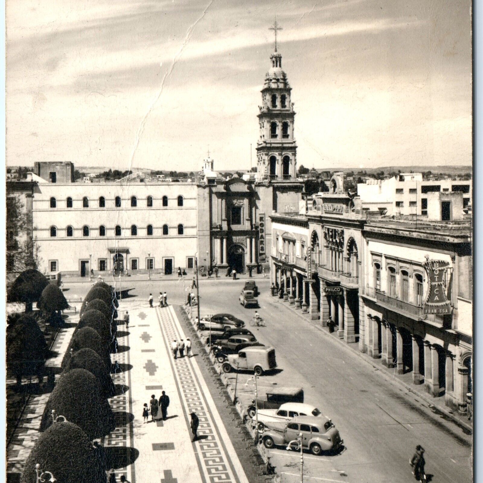 c1910s Leon, Guanajuato, Mexico RPPC Birds Eye Downtown Photo Antiquitech A163