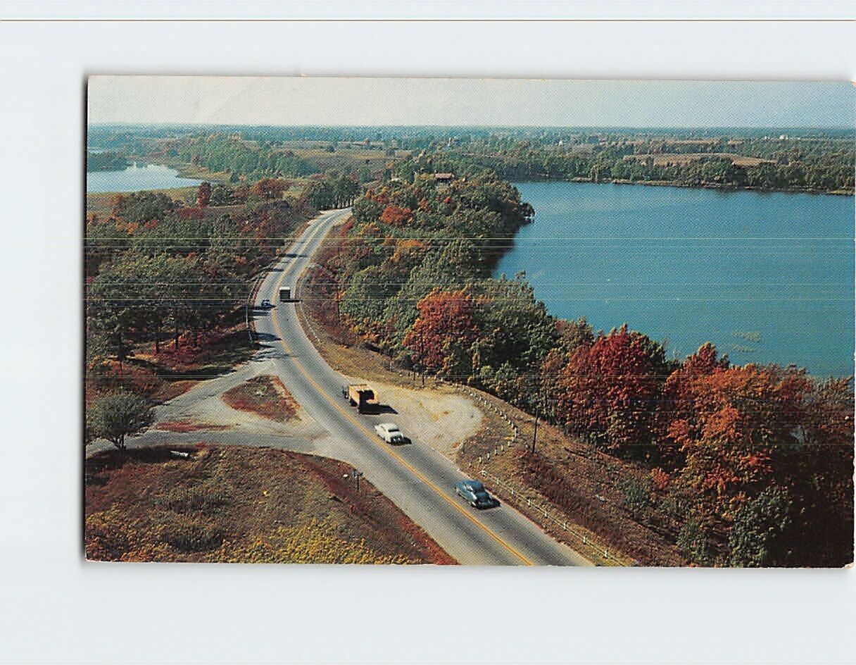 Postcard Looking West from Irish Hills Towers Michigan USA