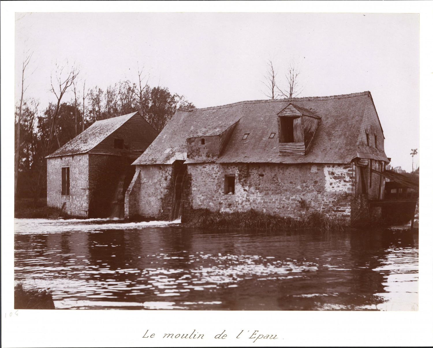 France, le Moulin de l'Epau, vintage print, ca.1880 vintage print print print