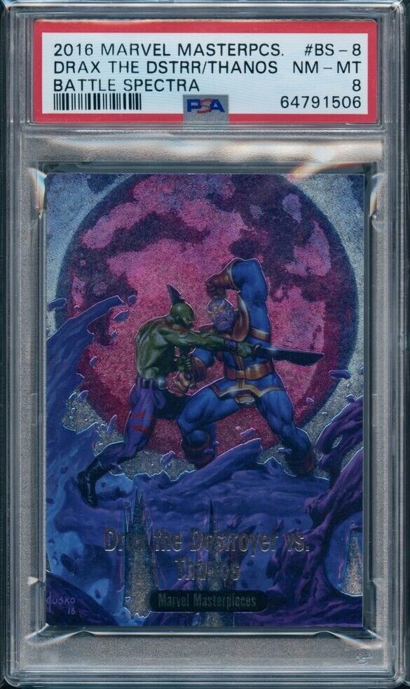2016 Marvel Masterpieces Battle Spectra #BS-8 Drax The Destroyer Vs Thanos PSA 8