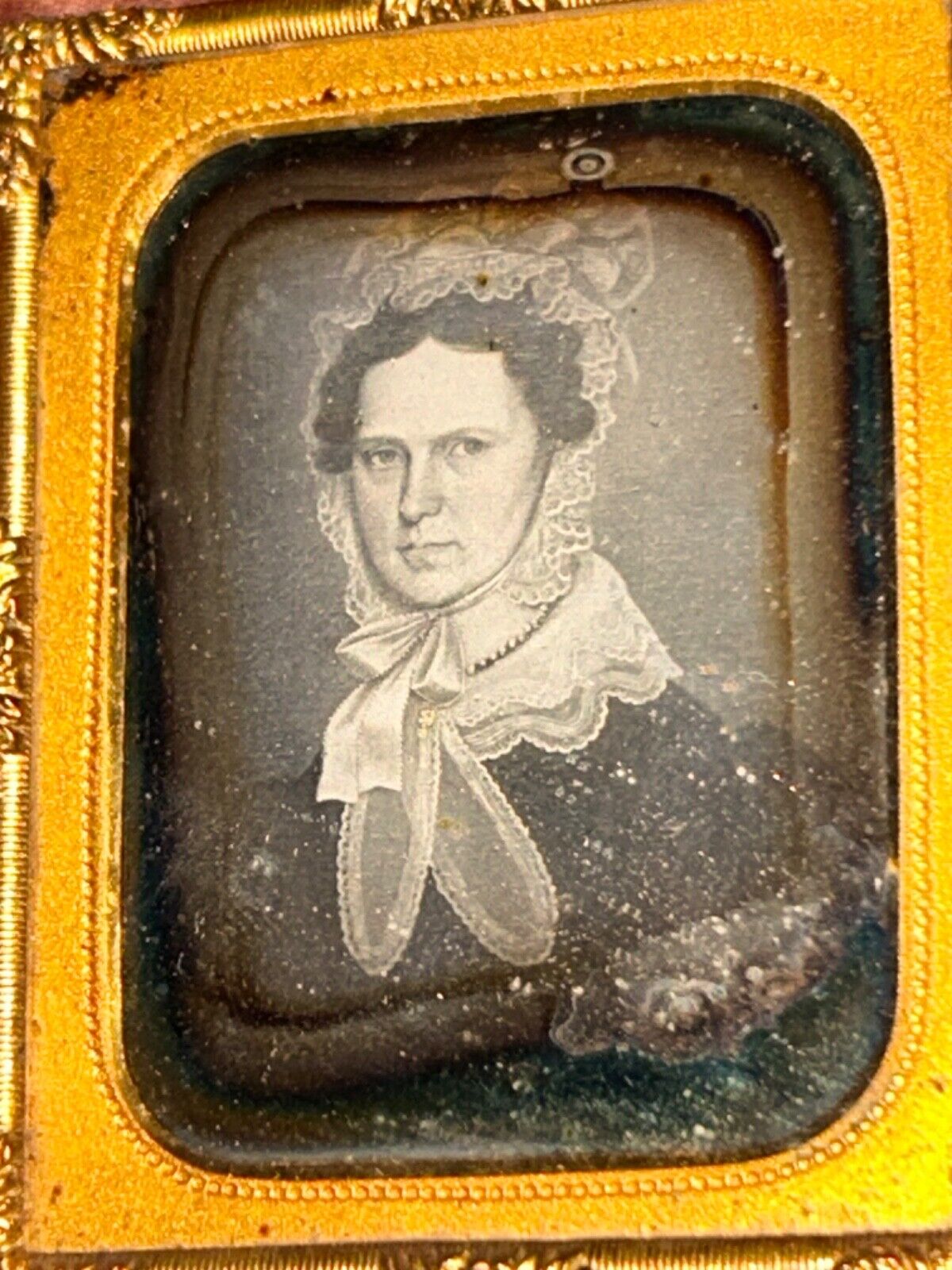 ninth plate daguerreotype of early folk painting with currency seals