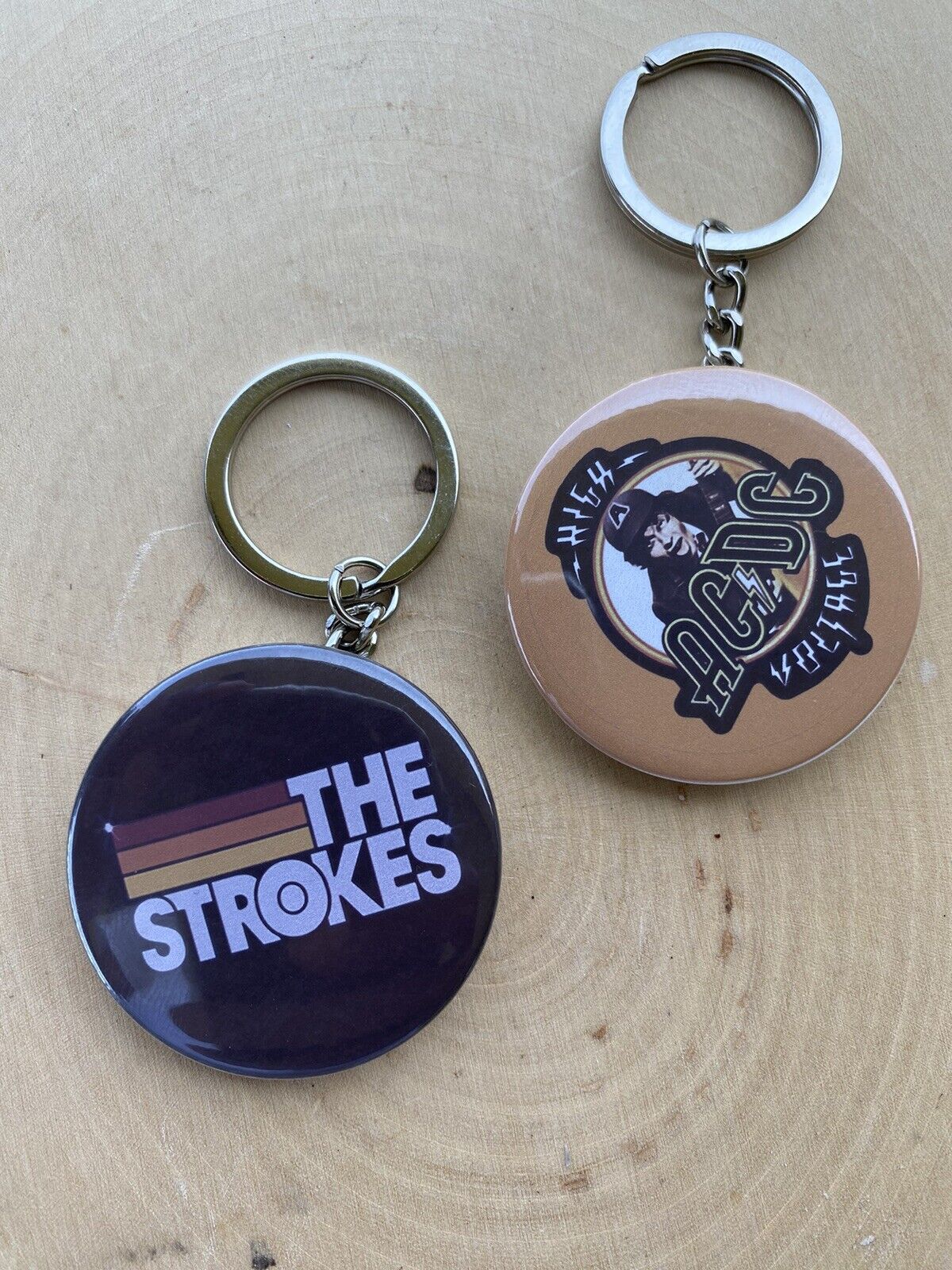 80\'s Post Punk Retro Rock Band Pinback Button Keychain Pin The Strokes