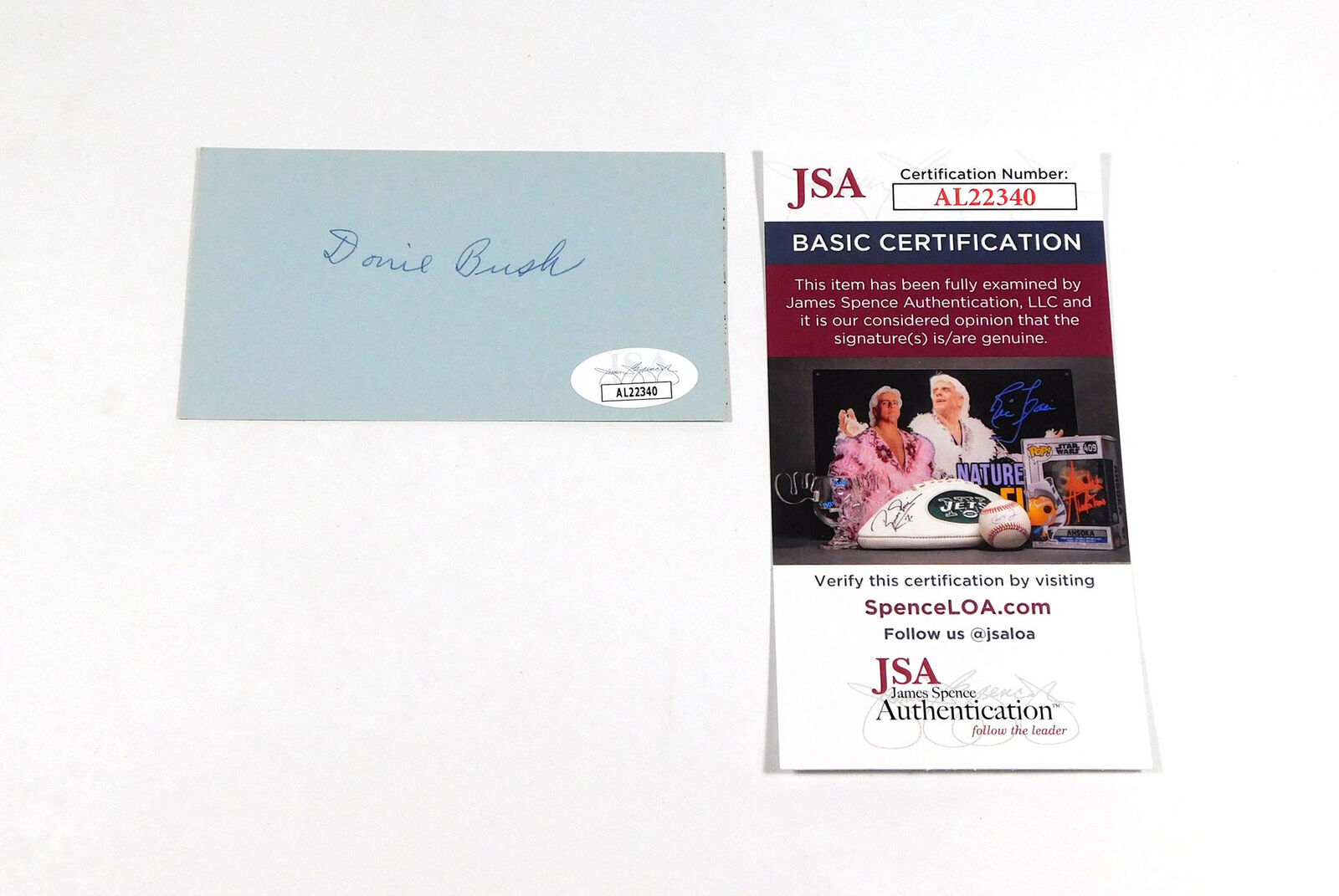 Donie Bush Signed 2.25 x 4.25 Cut JSA Auto