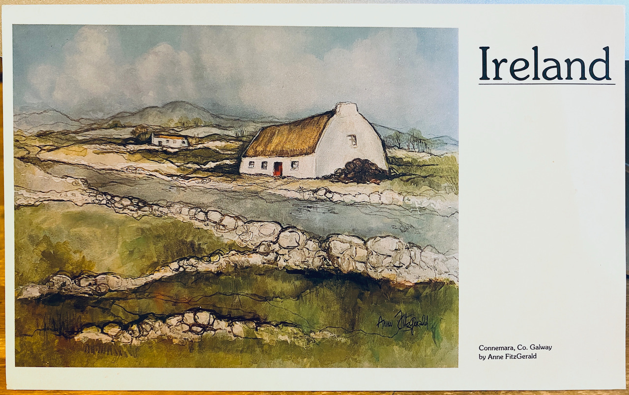 OVERSIZE Irish Art Postcard CONNEMARA Galway Anne FitzGerald Painting Pallas Pub