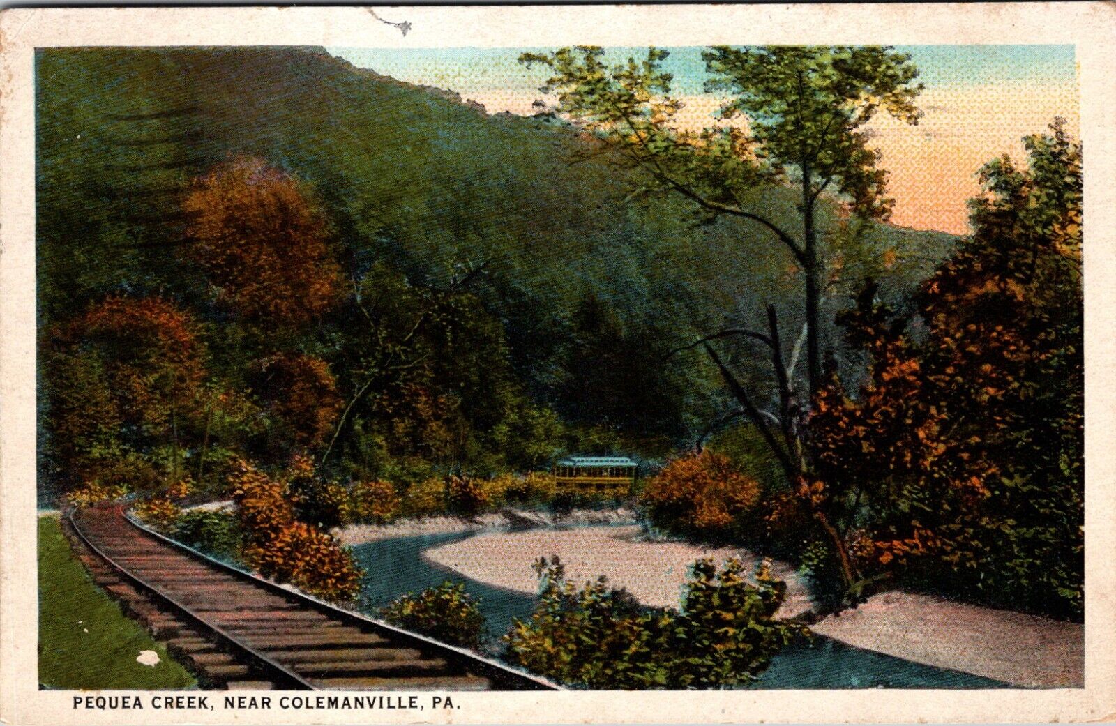 Colemanville, PA Pennsylvania Pequea Creek Linen Postcard J998