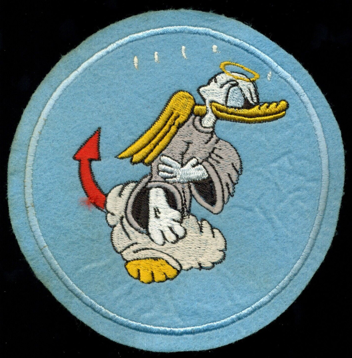 After WWII USAAF USAF Disney Donald Duck Devil Angel 69th Fighter Sqdn Patch U-4