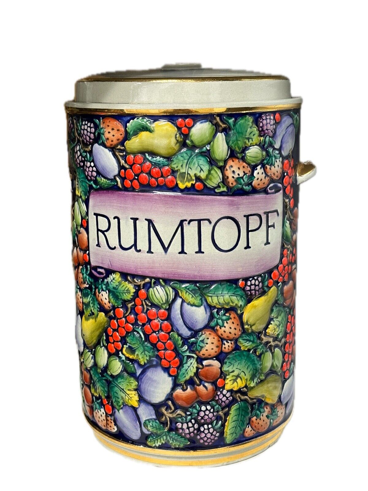 Vintage Marzi Remy RUMTOPF Color Fruit Homestead Kitchen Fermenting Crock