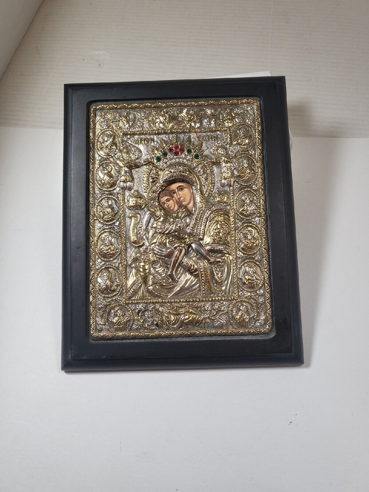 950-999 Silver W/ 24 CT Gold Gilding Byzantine Greek Orthodoxia Axion Estin Art