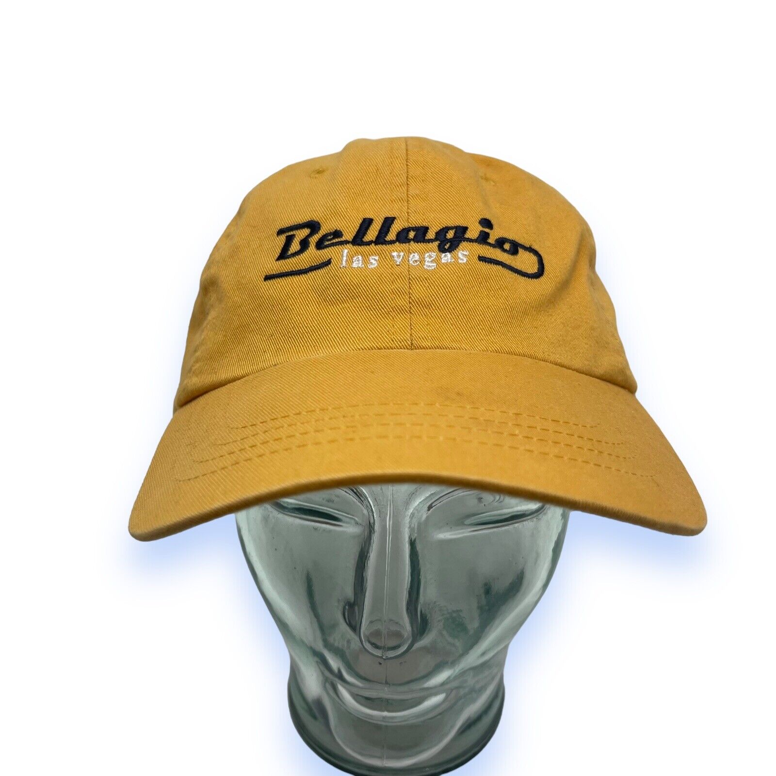 Hotel Bellagio Las Vegas ~RETRO Letters~ Yellow Adjustable Dad Hat/Cap
