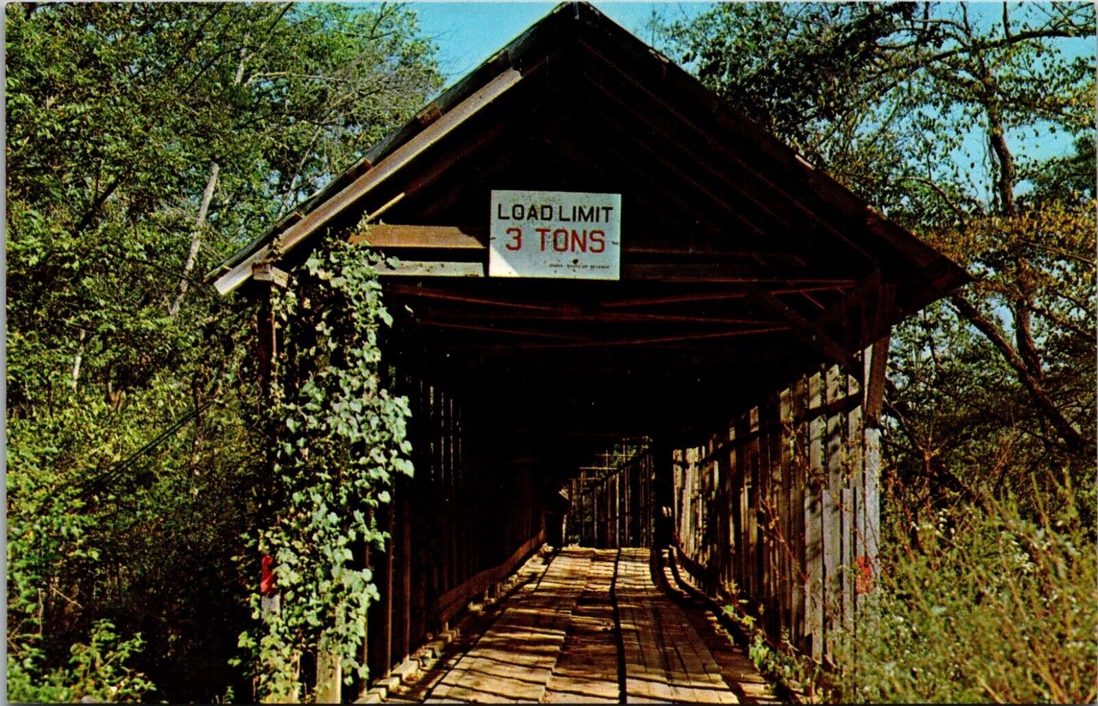 Postcard Etowah Co. Keener Alabama Duck Springs Covered Bridge Vintage UNP