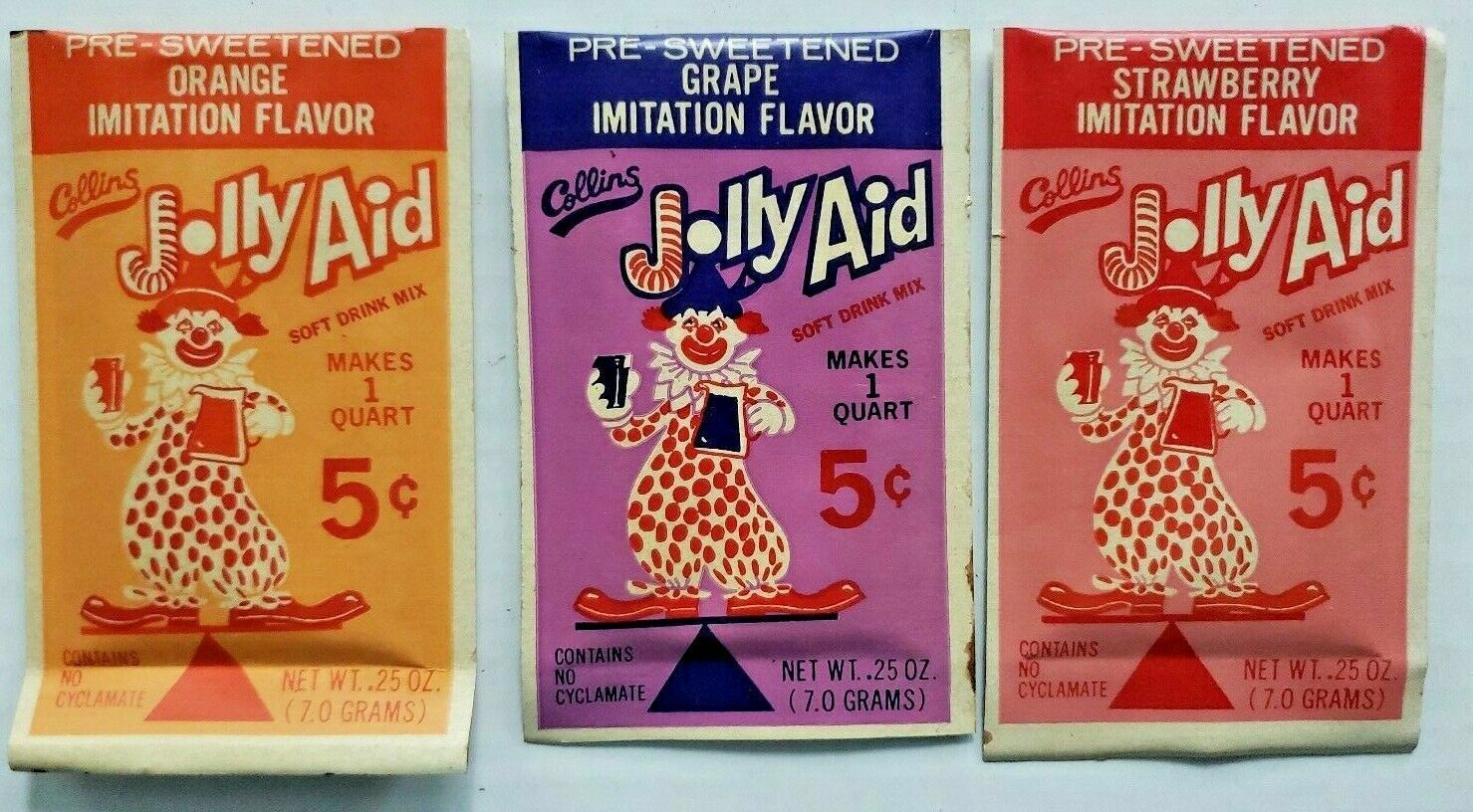 Vintage Early 1960'S Jolly Aid Drink Mix  (Pre-Kool-Aid) NOS Lot of 3 115