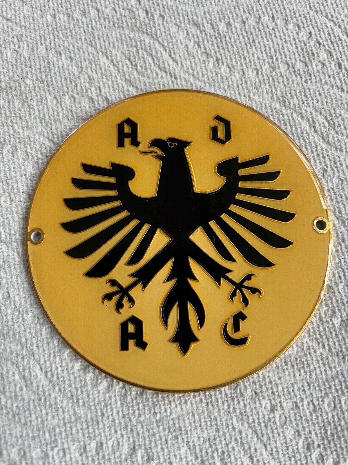 Vintage ADAC German Car Club Badge & Mounting Bracket-NOS
