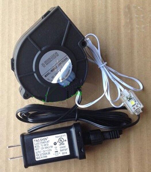 Gemmy Airblown Inflatable Replacement OEM .5a Fan with Adapter & 1 LED Light