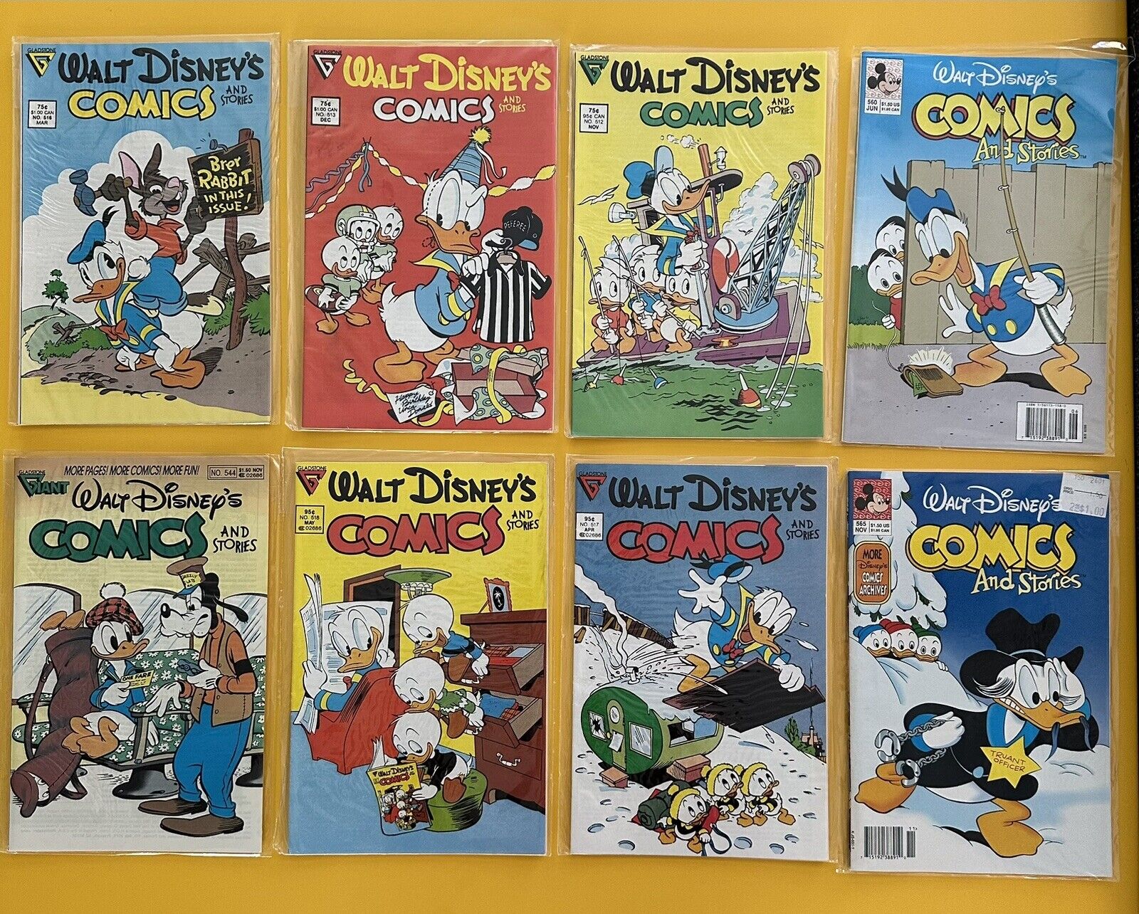 Walt Disney\'s Comics and Stories Lot of 8 Comic books - Gladstone
