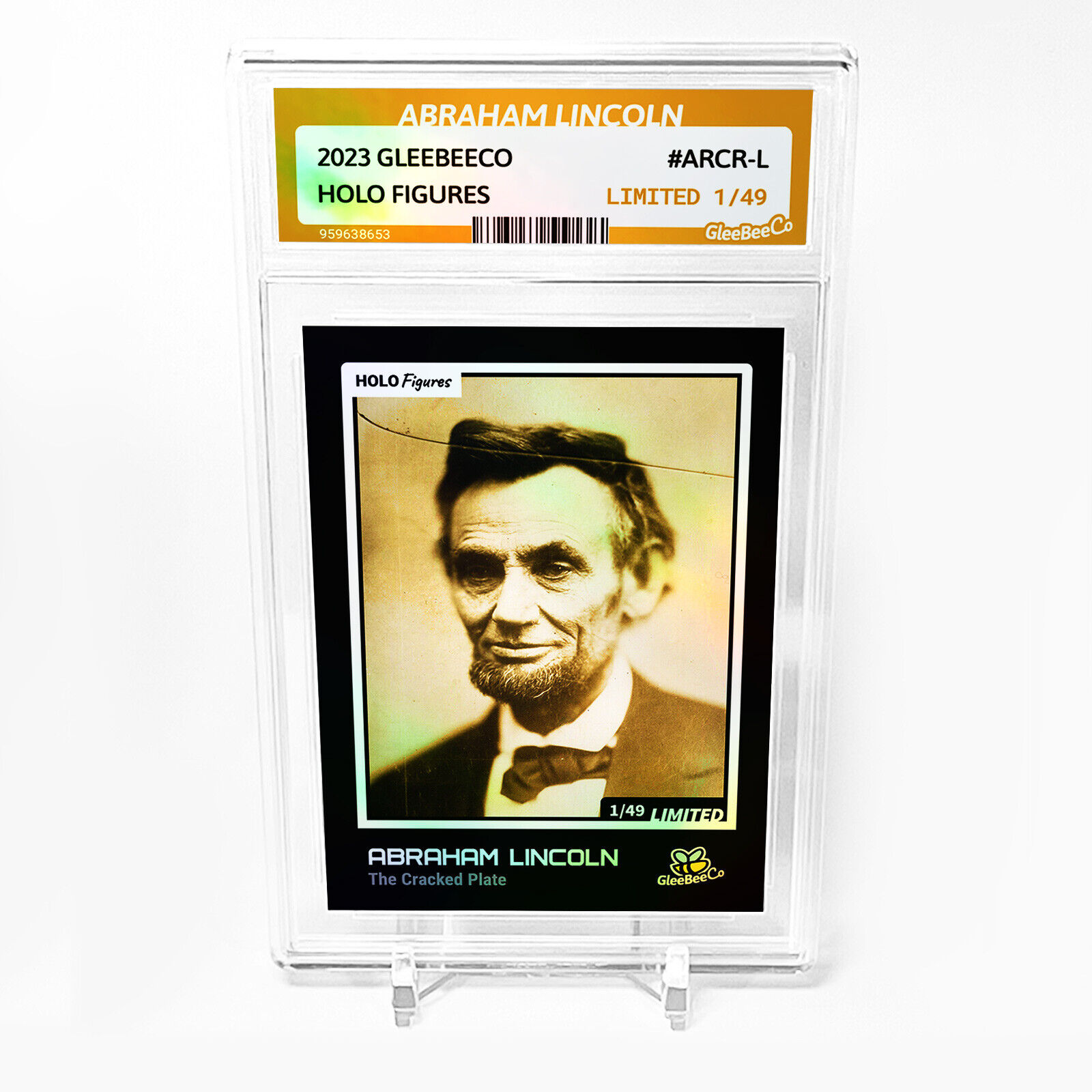 ABRAHAM LINCOLN Card 2023 GleeBeeCo Cracked Plate Holo #ARCR-L /49 - NICE