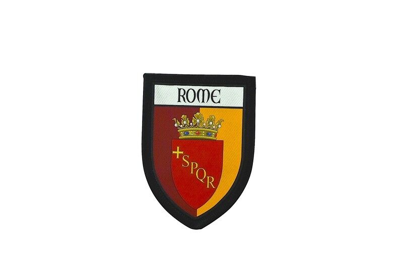 Patch printed embroidery travel souvenir shield city flag rome italy