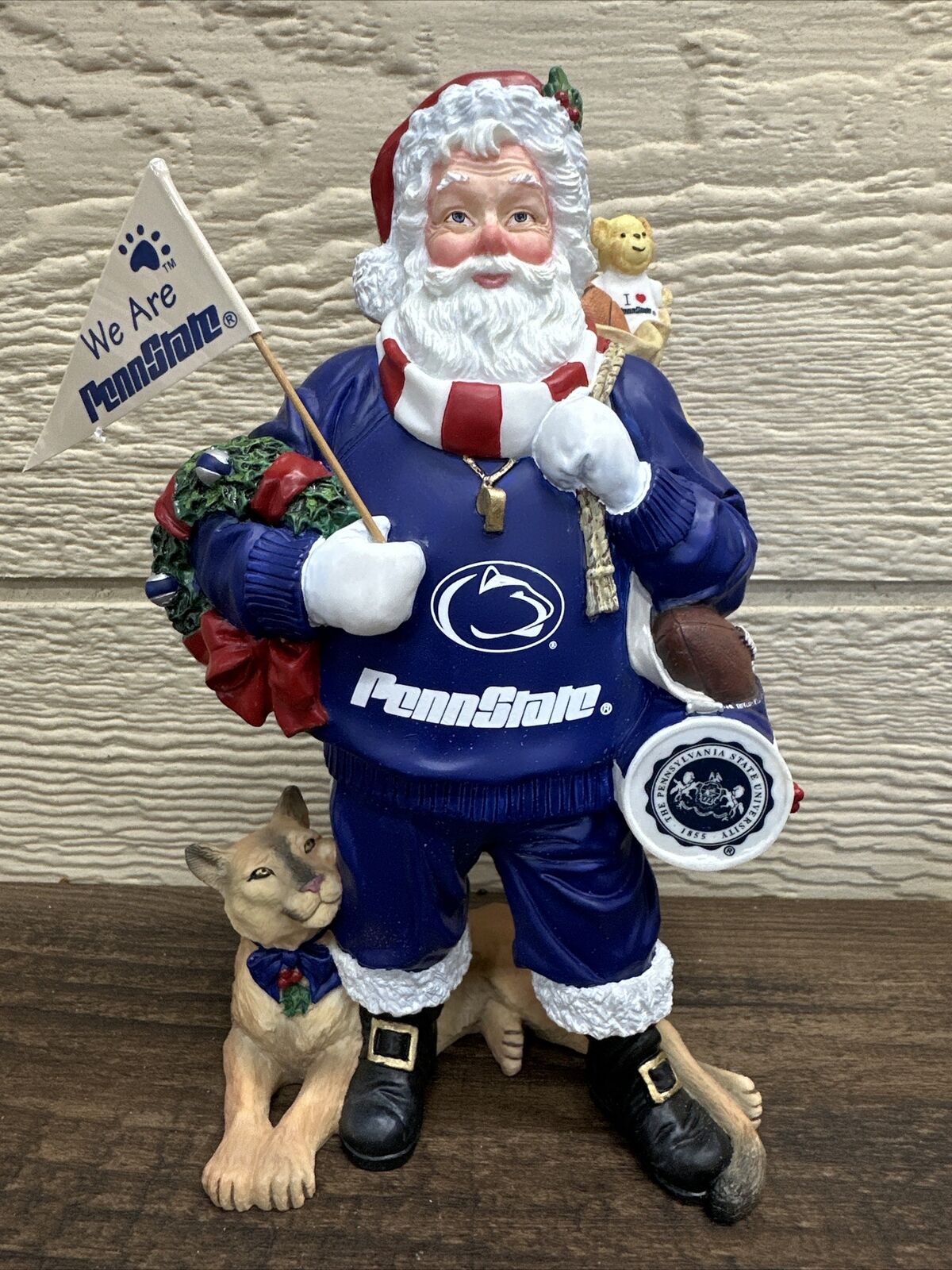 Danbury Mint Penn State Football Santa Claus Figure PSU Christmas
